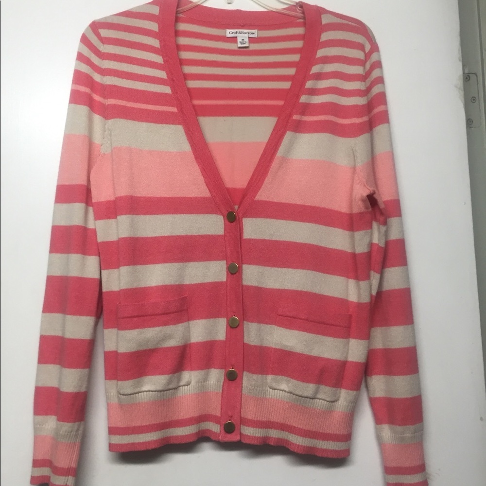 Peach & Coral striped sweater